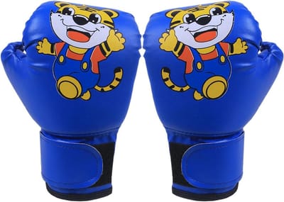Kinder Bokshandschoenen - Sparring Handschoenen - Sport Training - Ademend PU Leer - 3-12 Jaar - Blauw