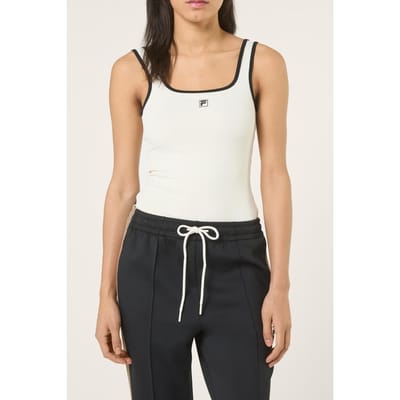 FILA Maiano Slim Logo Rib Tank Top Egret Taglia: XS | Canottiere Outlet | Donna