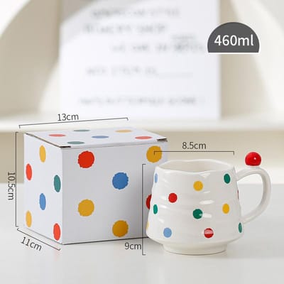 Kleurrijke Polkadot Mok Keramische Kop Hoge Waarde Creatieve Kop Student Koppels Drinkwater Kop Ontbijtkop Koffiekop 450ml