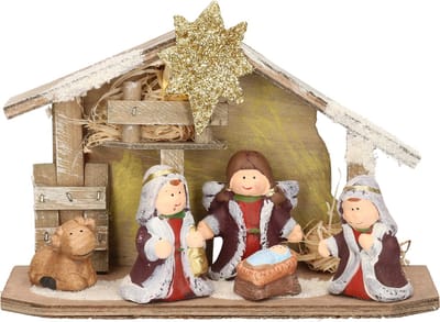Cosy & Trendy Kerststal voor kinderen - met beeldjes en verlichting - 23 x 8,5 x 16 cm - kinderkamer