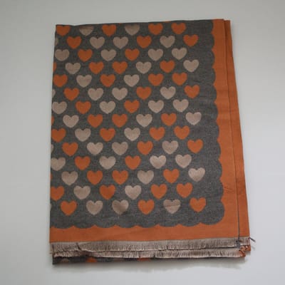 Bijoutheek Sjaal (Fashion) Hartjes patroon (190cm x 65cm) Grijs