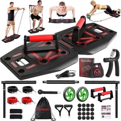 Draagbare Push Up Board met Weerstandsbanden en Ab Roller voor Full Body Thuistraining