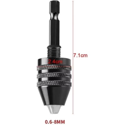 Sleutelloze Boorkop 0.3-8mm Zelfaanspannend Elektrische Boor Bits Spantang Bevestigingsgereedschap 1/4  Zeskantschacht Snelwissel Converter