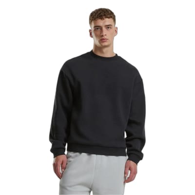 Urban Classics Fluffy Crewneck Heren Sweatshirts - zwart - 5XL