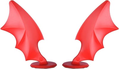 Duivel Vleugels Rood- Helmen - Hoorns - Motor - Scooter - Universeel - Accessoires