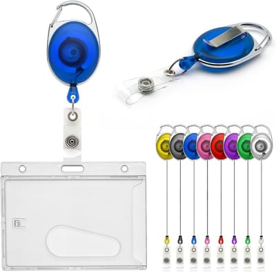Intrekbare Badgehouder Combo met Clip Blauw voor ID Kaarten