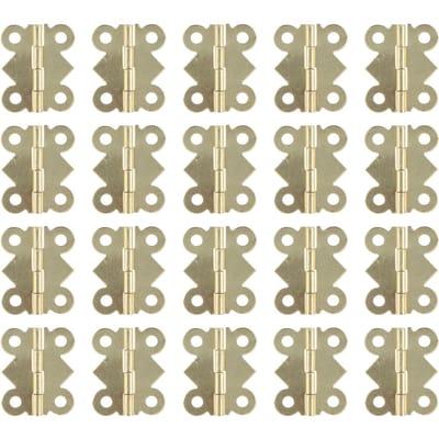 20 Set Scharnier IJzer Materiaal Schroef Montage Houten Doos Kastdeur Activiteit Apparaat 25x20mm