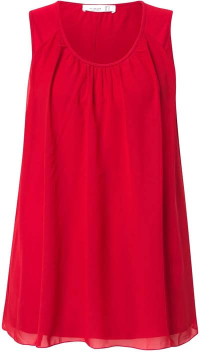 MIAMODA - Dames - Top A-lijn ronde hals mouwloos - Rood - Maat 44