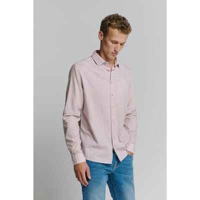 No Excess Shirt Allover Printed Mauve Maat: S | Casual Overhemden Outlet | Heren | Roze