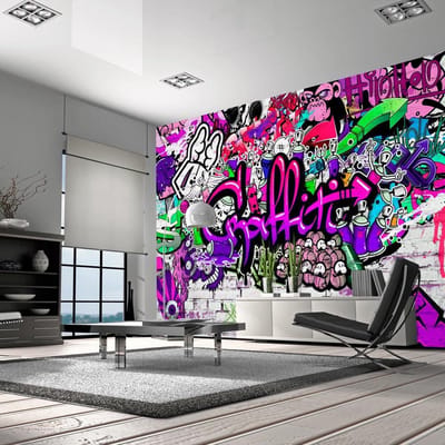Fotobehang – Behangpapier - Fotobehang -  Purple Graffiti 100x70 - Artgeist