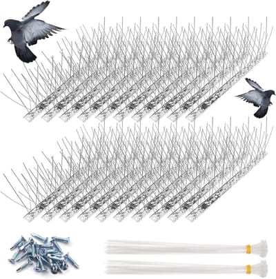 Famanu – Vogelweringspinnen - set van 20 stuks - roestvrij staal - 33 cm lang - voor dak - hek - balkon en tuin - duurzaam - eenvoudig te monteren en effectief tegen ongewenste vogels