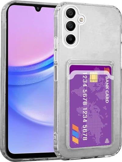 Geschikt voor Samsung Galaxy A15 4G/5G - Kaarthouder - Schokabsorberende Gel Doorzichtig Hoesje