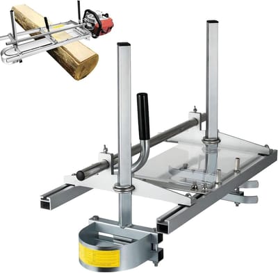 Kettingzaag Freesmachine - Houtmolen Systeem - Hout Zagen - Verstelbare Plankdikte - Tot 90 cm - Zilverkleurig