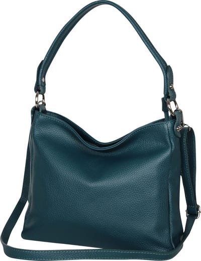 AmbraModa GLX35 - Italiaans handtas schoudertas crossbodytas van echt leer petrol