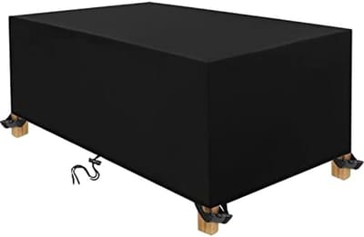 Geschikt voor Tuinmeubelhoes, rechthoekige tuintafelhoes, meubelbeschermhoes, waterdicht anti-UV tuinmeubelzeil, 420D Oxford stoffen buitentafelhoes (200x100x75cm)