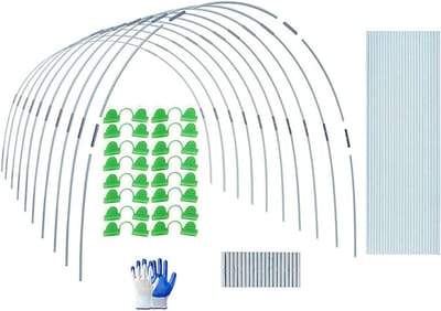Tuin hoepels - Kweek tunnel - Planten beschermen - Flexibel en roestvrij - 115 stuks - Groen