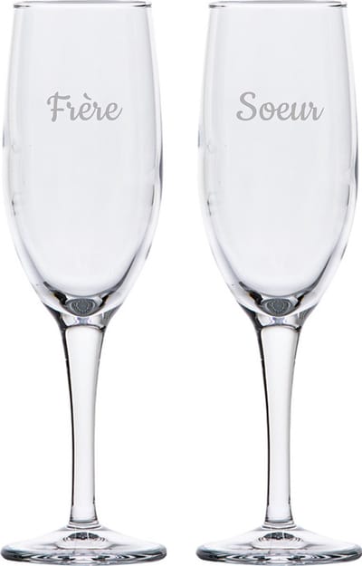 Champagneglas gegraveerd - 16,5cl - Frere & Soeur