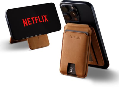 Elysian - Magnetische Kaarthouder Geschikt voor MagSafe - Pasjeshouder Voor 5 Pasjes - MagSafe Wallet Bruin - Premium leer - RFID - Luxe cadeauverpakking - Geschikt Voor iPhone 12/13/14/15/16