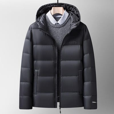 Nieuwe Winterstijl Eenvoudig en Veelzijdig Donsjack met Capuchon voor Heren, Verdikt Brood Donsjack voor Jongeren en Middelbare Leeftijd 4XL gray
