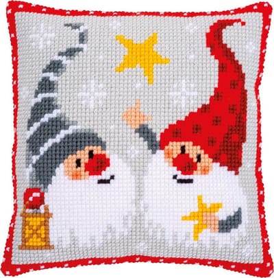 Vervaco - Kruissteekkussen kit - Kerst - Kerstkabouters - PN-0172634 - Borduren - Borduurpakket - Borduurpakket volwassenen - Borduurpakket kind