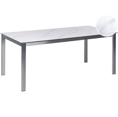 COSOLETO - Tuintafel - Wit marmer - Glas/RVS
