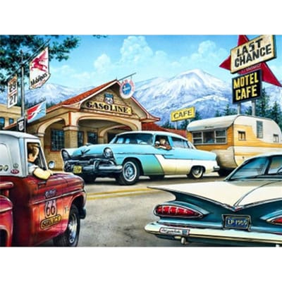 Peinture diamant 5D de voiture, perceuse complète, broderie de paysage, décoration de la maison 20X30CM blue
