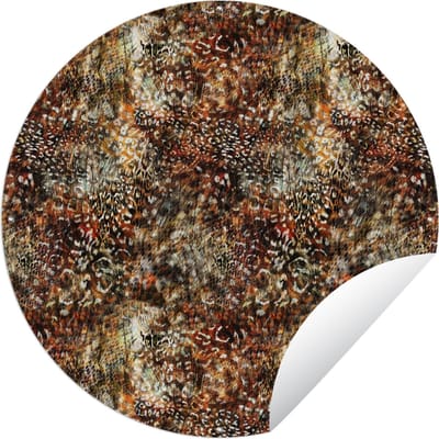 Tuincirkel Dierenprint - Tijger - Slang - Dieren - 60x60 cm - Ronde Tuinposter - Buiten