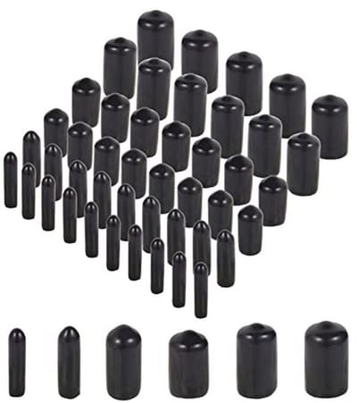 Rubberen eindkappen set van 60 stuks - Flexibele schroefdraad beschermkappen in 6 maten