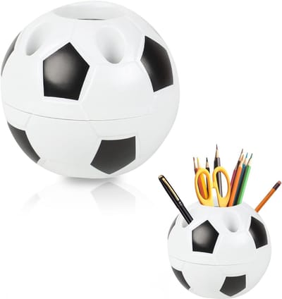 Voetbalstijl Pennenhouder met 6 Gaten, Plastic Bureau Organizer voor Thuis, Kantoor en School, Ideaal Cadeau voor de Eerste Schooldag en Organisatie van Schrijfgerei