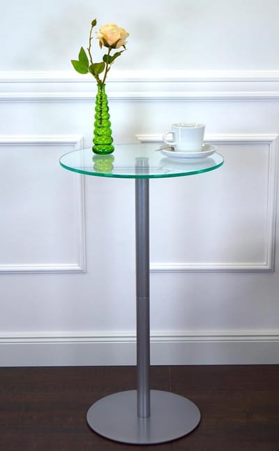 Bijzettafel Glas Zilver - Salontafel Koffietafel - Woonkamer Decoratie - Stabiel Tijdloos Design - 40x40x70 cm - Zilver