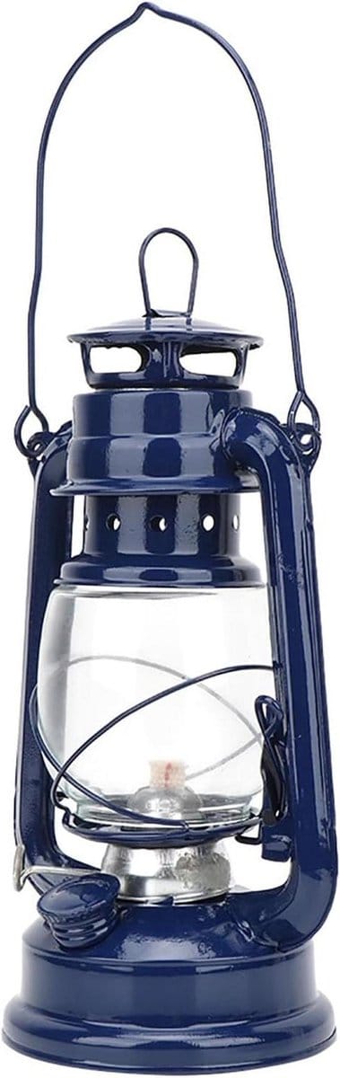 Olie Lamp - Kerosine Lamp - Sfeerverlichting Huis - Antiek Design - 25 x 12 x 12 cm - Blauw