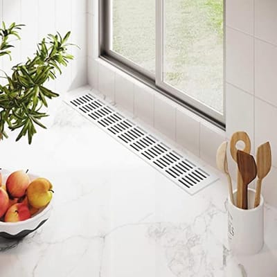 Ventilatierooster Aluminium Gep Poedercoat Wit 100mm Breed voor Verwarming en Ventilatie
