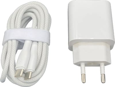 Usb C Adapter met usbC naar usb C Kabel 2 Meter - 25w Super Fast Charge - Snellader - Wit
