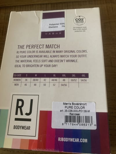 RJ Bodywear Pure Color Micro Reindeer maat M