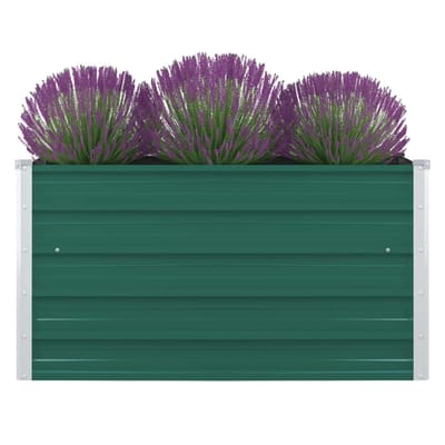 vidaXL - Plantenbak - verhoogd - 100x100x45 - cm - gegalvaniseerd - staal - groen