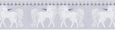 Kinderbehang Profhome 771471-GU behangrand glad met dieren patroon mat grijs wit lichtroze donkergrijs 5 m