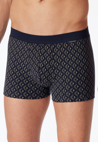 SCHIESSER Fine Interlock boxer (1-pack) - heren short fijn gedessineerd bruin-grijs
