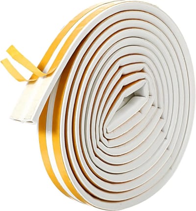 Afdichtstrip deuren en ramen, weerbestendig, geluidsisolatie, botsingsvermijding, zelfklevend, weerstrip - 40 cm - wit