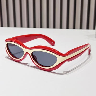 Comfortabel Duurzaam Hoge Kwaliteit Retro High End Designer Stijl Edgy Punk Trendy Vrouwelijk Voor Zowel Man Zonnebrillen