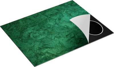 Chefcare Inductie Beschermer Donker Groene Muur - Stenen Muur in het Groen - 77x59 cm - Afdekplaat Inductie - Kookplaat Beschermer - Inductie Mat
