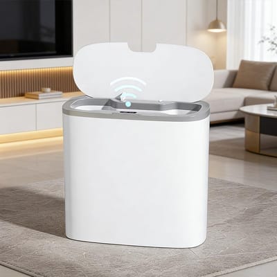 SnelShoppen - Automatische Afvalemmer 14 Liter met Sensor - Wandmontage, Elektrische Vuilnisemmer, Stil, Waterdicht, Intelligente Kunststof Afvalbak v