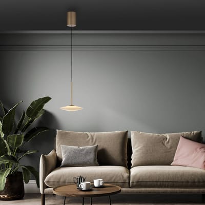 Paul Neuhaus LED hanglamp Elipsa, 1-lamp, wit/brons