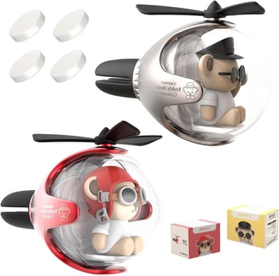 Auto Luchtverfrisser - Auto Decoratie - Frisse Geur - Eendenmotief - 14.5 x 11 x 8.7 cm - Zilver Rood