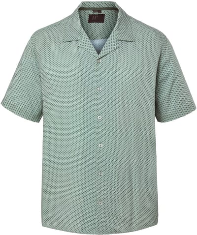 JP 1880 - Heren - overhemd korte mouwen Cubaanse kraag print all-over tot 8XL - Donkergroen - Maat 3XL
