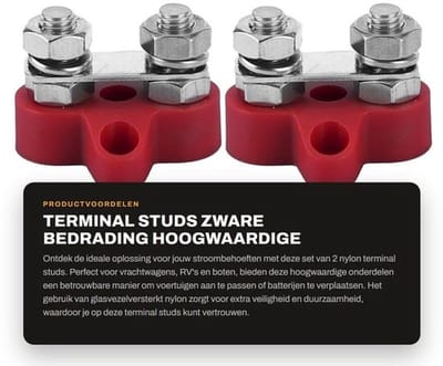 Terminal Studs - Zware Bedrading - Hoogwaardige Kwaliteit - 5/16 Inch - Praktisch Aansluitblok - Geschikt voor Vrachtwagens, RVs en Boten...
