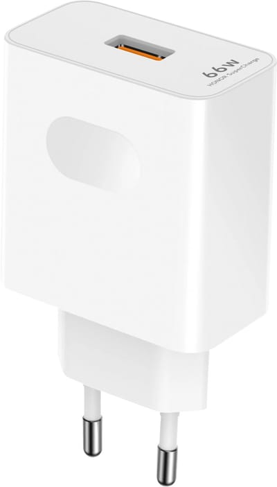 Originele Honor 66W Oplader | USB-A Adapter | SuperCharge | Snellader voor Smartphone en Tablet | GaN-technologie | Wit