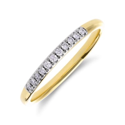 Lucardi Dames 14 karaat geelgouden ring met lab grown diamant 0,090ct voor dames - Ring - 14 Karaat Goud - Goud - 15 / 47 mm