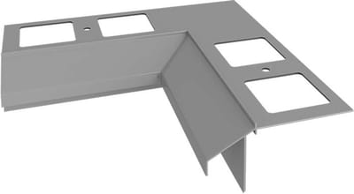 Renoplast® Aluminium Binnenhoek 90° Voor Dakrandprofiel K100R Grijs - Afwerking Van Terrassen En Balkons - Tegelvloeren Op Lijmmortel - Waterafvoersystemen Hoekprofiel - Poedercoating