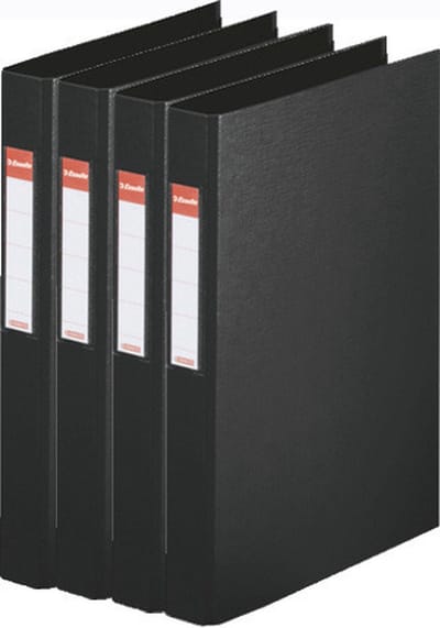 Esselte Ringband mappen/ordners - 4x - zwart - A4 - opbergen - kantoorartikelen