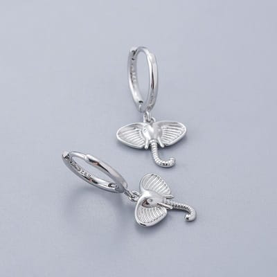Olifant Hoepeloorbellen Voor Vrouwen Vrouwelijke Eenvoudige Schattige Etnische Stijl Sieraden Cadeaus gray